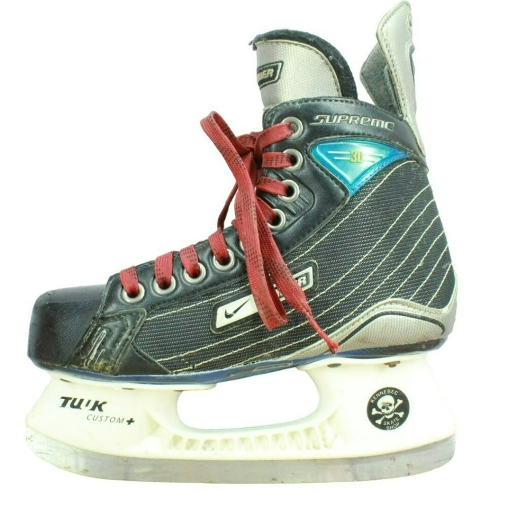 Bauer Supreme Black Nylon Lace Up Adjustable Hockey Skates Size 3.5 Youth